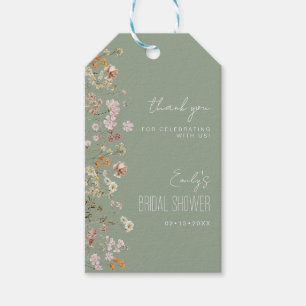 Étiquettes-cadeau Remerciement pour une Baby Shower Bohème Fleurs Sa