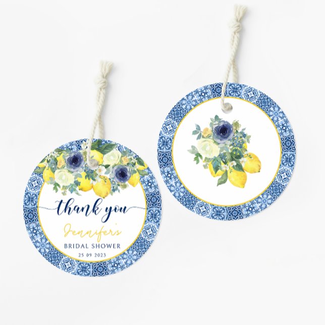 Étiquettes Cadeau Remerciement pour une baby shower de mariage bleu  (Créateur téléchargé)