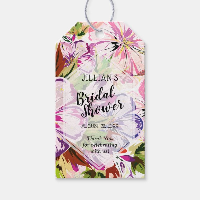 Étiquettes-cadeau Remerciement pour une Baby Shower de Mariée Aquare (Devant)