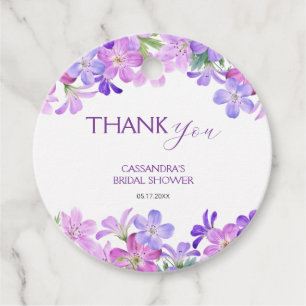 Étiquettes Cadeau Remerciement pour une douche de mariée florale au 