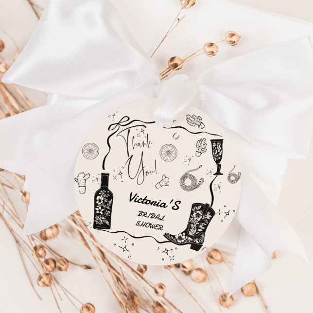 Étiquettes Cadeau Remerciement pour une Western Baby Shower de Marié (Créateur téléchargé)