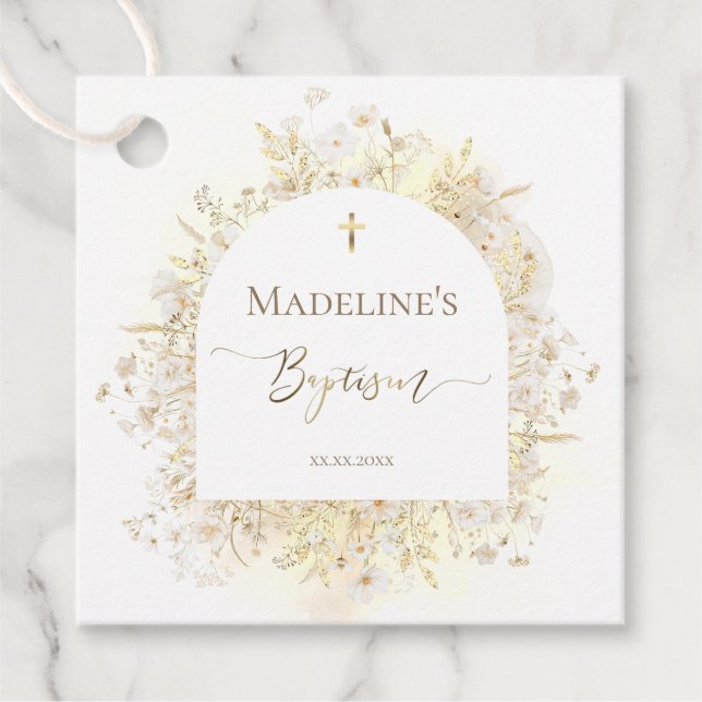Étiquettes Cadeau Remerciements baptême (Devant)
