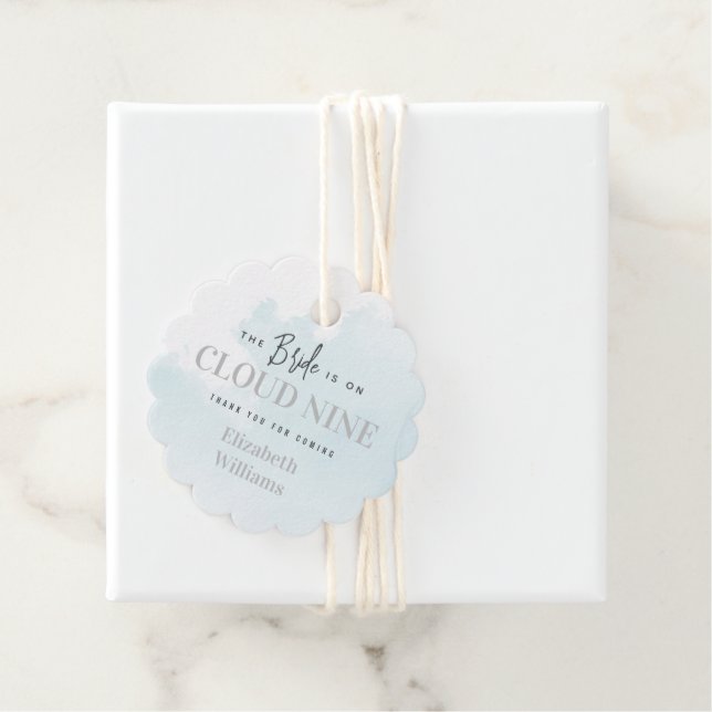 Étiquettes Cadeau Remerciements de Baby Shower Cloud Nine (En situation)