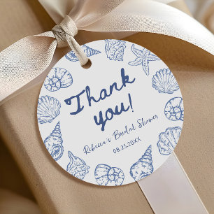 Étiquettes Cadeau Remerciements de Fête de Fiançailles Côtière à Coq