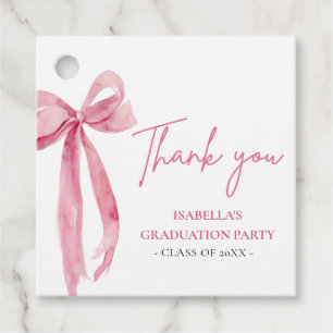 Étiquettes Cadeau Remerciements de fin d'études Coquette Rose Modern