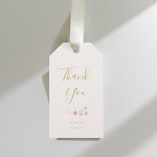 Étiquettes-cadeau Remerciements de mariage chic aux fleurs sauvages