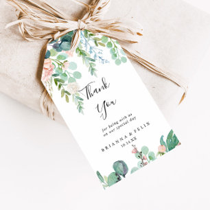 Étiquettes-cadeau Remerciements de mariage floraux tropicaux colorés