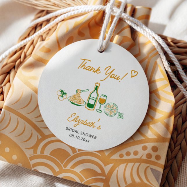 Étiquettes Cadeau Remerciements de Mariage Rustique Italien (Créateur téléchargé)