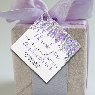 Étiquettes Cadeau Remerciements de Quinceanera Violette