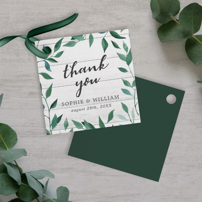 Étiquettes Cadeau Remerciements de Rustic Greenery (Créateur téléchargé)