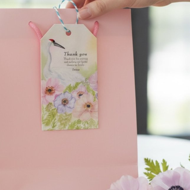 Étiquettes-cadeau Remerciements Fête de Mariage Grues Siffleurs Aném (Créateur téléchargé)