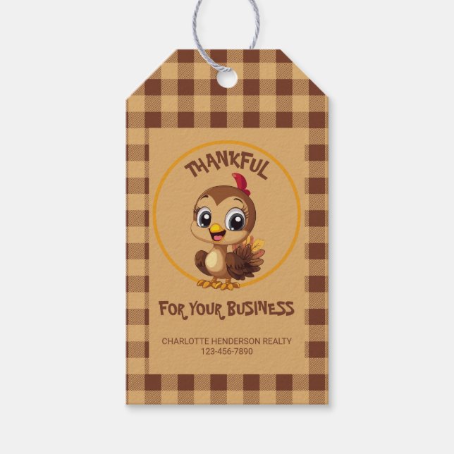 Étiquettes-cadeau Remerciements Fête Turquie Thanksgiving (Devant)