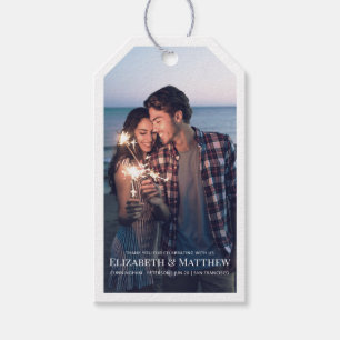 Étiquettes-cadeau Remerciements   Mariage photo moderne et simple