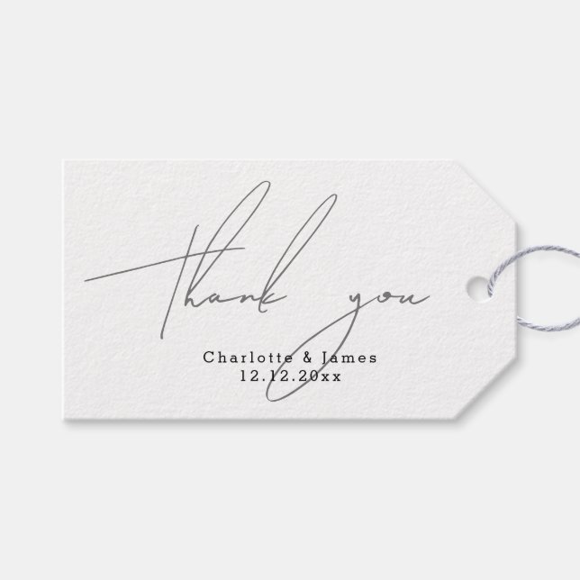 Étiquettes-cadeau Remerciements Personnalisés Modernes et Élégants (Devant (Horizontal))