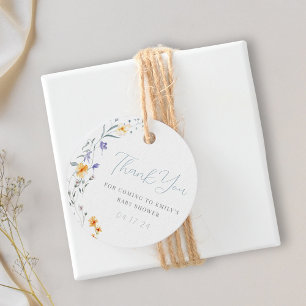 Étiquettes Cadeau Remerciements pour Baby Shower Baby in Bloom