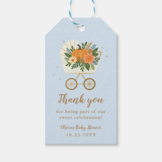 Étiquettes-cadeau Remerciements pour Baby Shower Blue Pumpkin