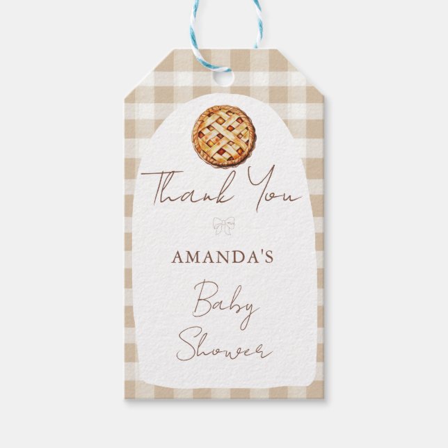 Étiquettes-cadeau Remerciements pour Baby Shower Cutie Pie (Devant)