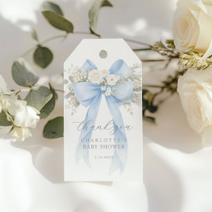 Étiquettes-cadeau Remerciements pour Baby Shower Eucalyptus Bleu à R