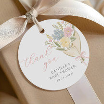 Remerciements pour Baby Shower Fille Fleurie Baby
