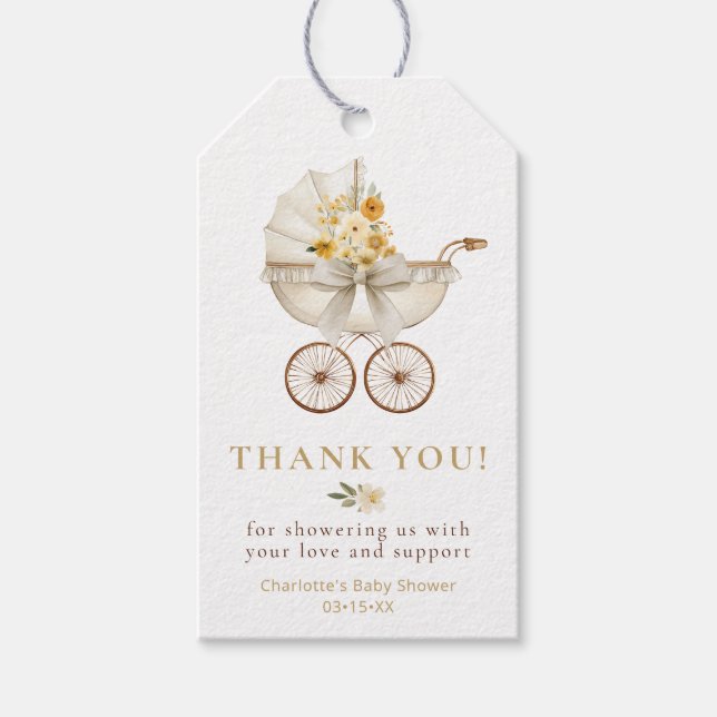 Étiquettes-cadeau Remerciements pour Baby Shower sur le thème Carros (Devant)