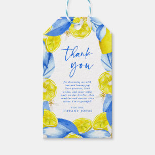 Étiquettes-cadeau Remerciements pour Baby Shower sur le thème Citron