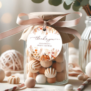 Étiquettes Cadeau Remerciements pour la Baby Shower Automnale Rustiq