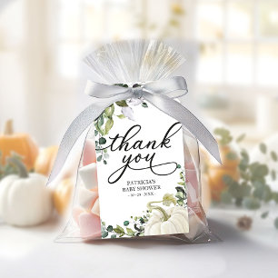 Étiquettes-cadeau Remerciements pour la Baby Shower Citrouille Autom