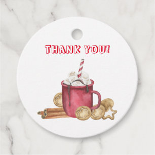 Étiquettes Cadeau Remerciements pour la baby shower Cookies et cacao