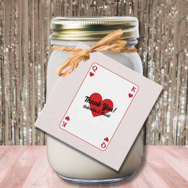 Étiquettes Cadeau Remerciements pour la fête de couples Amour Chance (Lucky In Love Couples Shower Thank You Favor Tags)