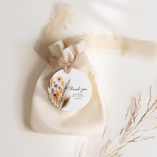 Étiquettes Cadeau Remerciements pour la fête de mariage Love in Bloo (Créateur téléchargé)