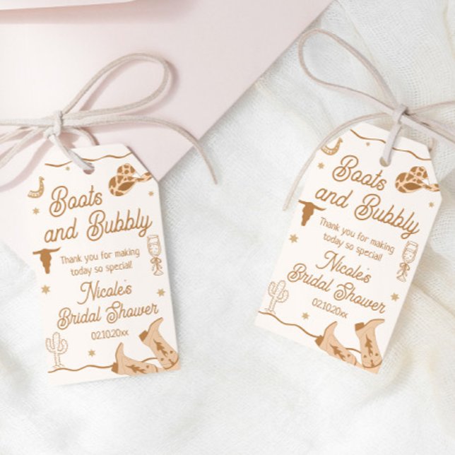 Étiquettes-cadeau Remerciements pour la fête de mariage western de B (Créateur téléchargé)
