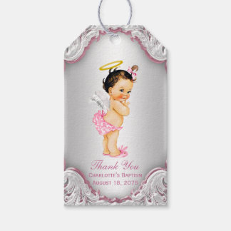 Étiquettes-cadeau Remerciements pour le baptême d'ange de filles