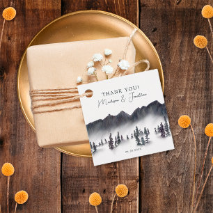 Étiquettes Cadeau Remerciements pour un mariage au bord du lac en mo