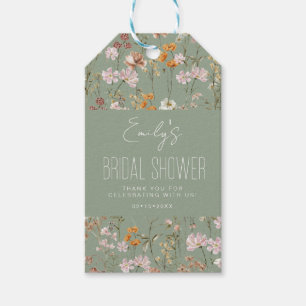 Étiquettes-cadeau Remerciements pour une Baby Shower Bohème Fleurs S
