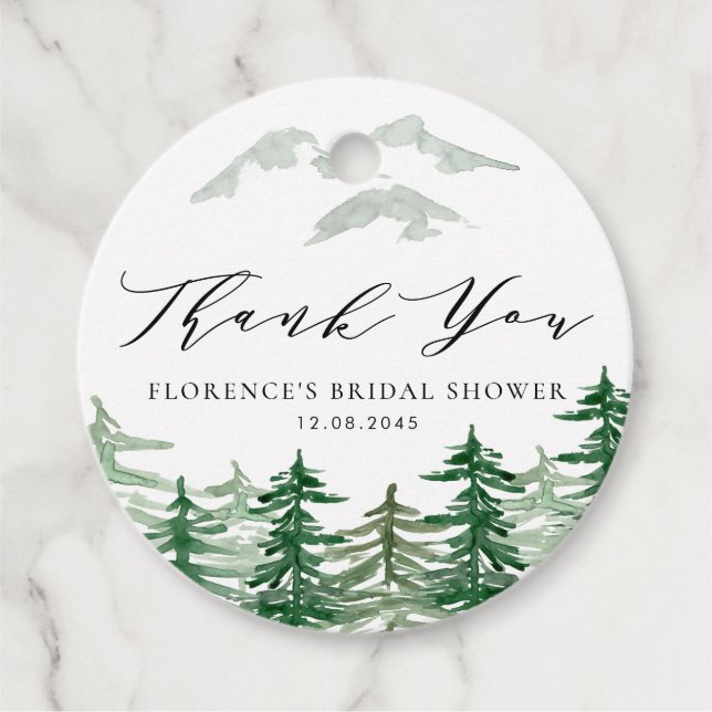 Étiquettes Cadeau Remerciements pour une Baby Shower Bois de Mère en (Devant)