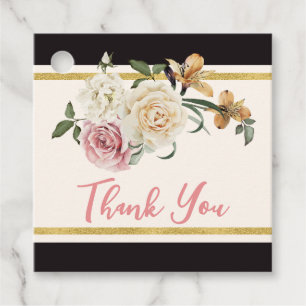 Étiquettes Cadeau Remerciements pour une Baby Shower : Fleurs d'Ivoi