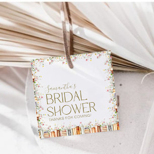 Étiquettes Cadeau Remerciements pour une Baby Shower Florale sur le