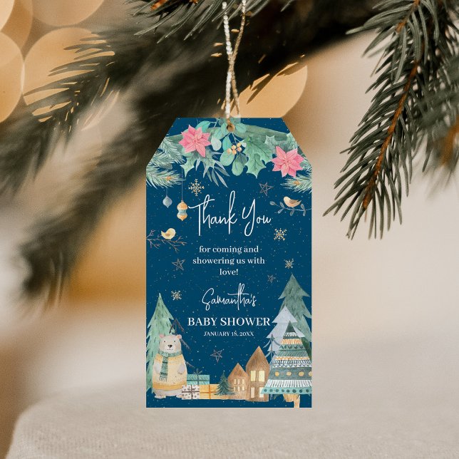Étiquettes-cadeau Remerciements pour une Baby Shower hivernale scand (Créateur téléchargé)