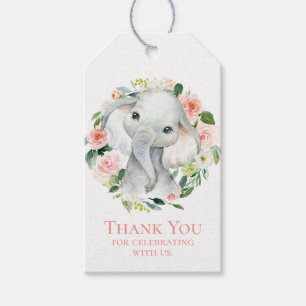 Étiquettes-cadeau Remerciements pour une Baby Shower pour un Éléphan