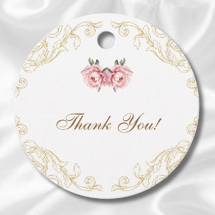 Étiquettes Cadeau Remerciements pour une douche de mariée florale vi