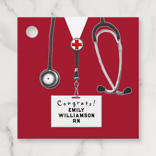 Étiquettes Cadeau Remise de diplôme de l'école d'infirmières (Devant)