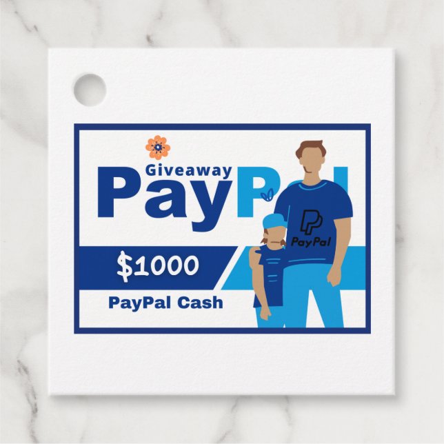 Étiquettes Cadeau Remise PayPal 1000 $ (Devant)