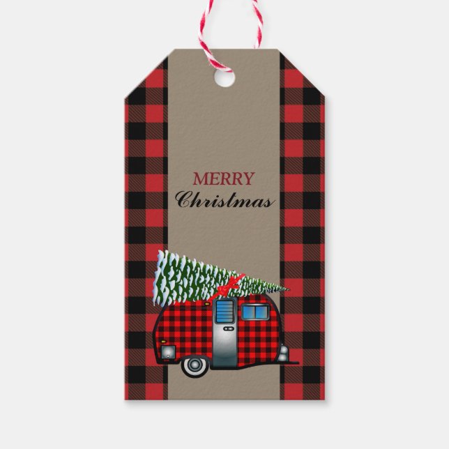 Étiquettes-cadeau Remorque de Camper de Noël à Buffalo (Devant)