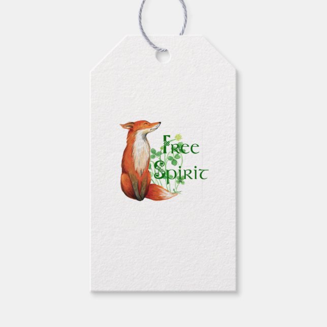 Étiquettes-cadeau renard à l'esprit libre (Devant)
