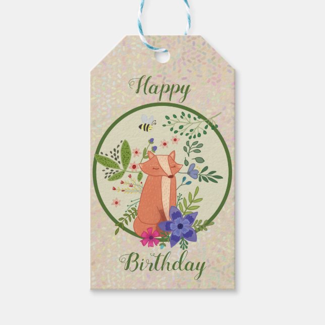 Étiquettes-cadeau Renard dans la forêt (Devant)