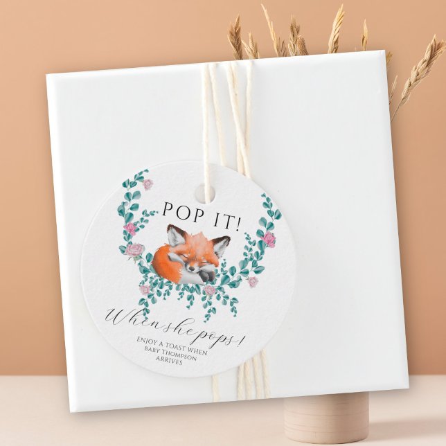 Étiquettes Cadeau Renard en fleur - Pop it! Quand elle éclaire ! (Créateur téléchargé)