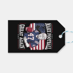 Étiquettes-cadeau Rendre le football génial à nouveau drapeau vintag