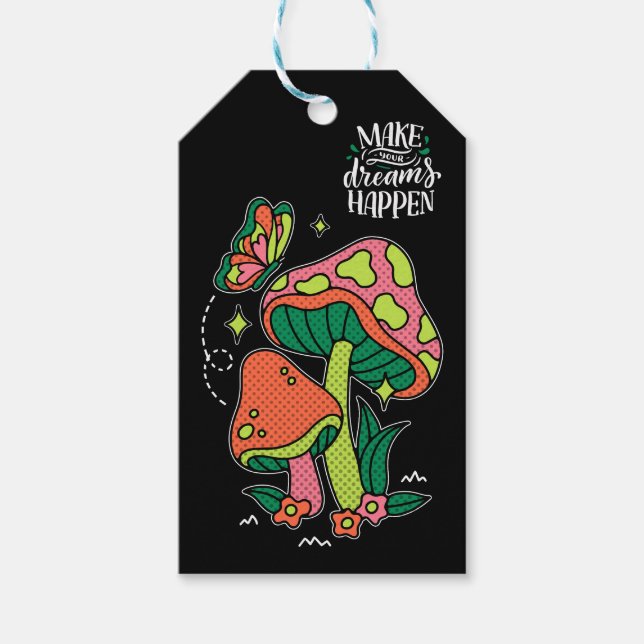 Étiquettes-cadeau Rendre les rêves possibles | Papillon aux champign (Devant)