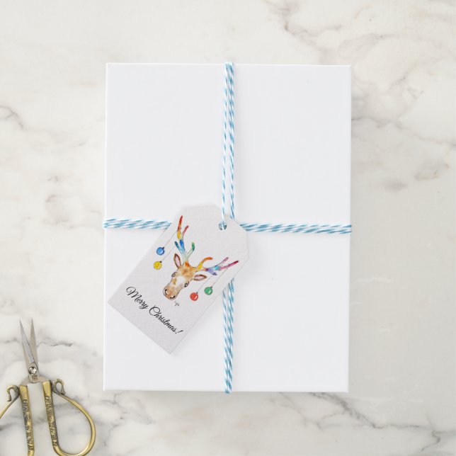 Étiquettes-cadeau Rennes Colorés (With Twine)