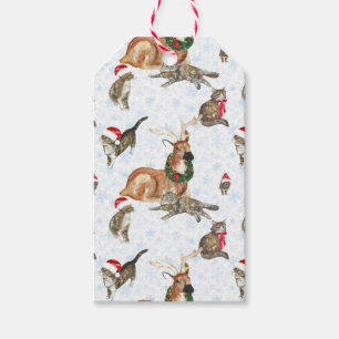 Étiquettes-cadeau Rennes et chats